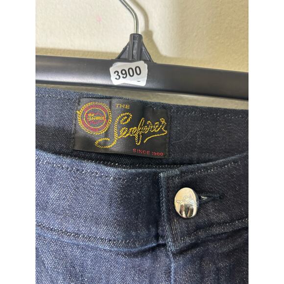 The Seafarer Dark Wash Denim Wide Leg Blue Jeans with Flat Front Pockets Sz 28 - Picture 3 of 3